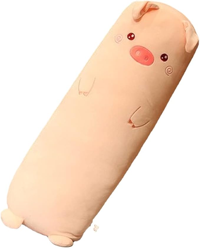 Long Plush Cute Body Pillows 33" Cuddle Stuffed Animal Shaped Bed Body Pillows Soft Cotton Plushies Doll Toy Gifts (Pink Pig, 33 Inch)