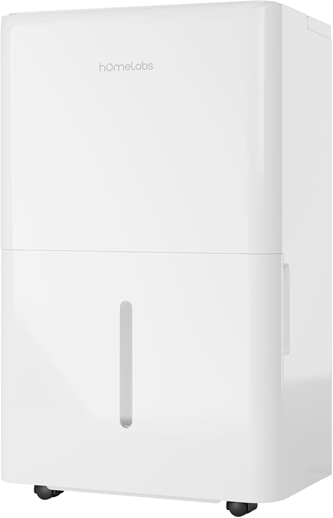hOmeLabs Dehumidifier 4,500 Sq Ft Wi-Fi (32 Pint MAX 80 Pint at 95°F, 90% RH) for Advanced Humidity & Moisture Control, Quiet, Efficient, Auto Shut-off, Ideal for Home, Basement, Office