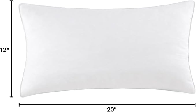 12"x20" Pillow Inserts Soft Feather Pillow Set of 1 Indoor Decorative Sofa Down Pillows Bed Pillows Couch Pillow