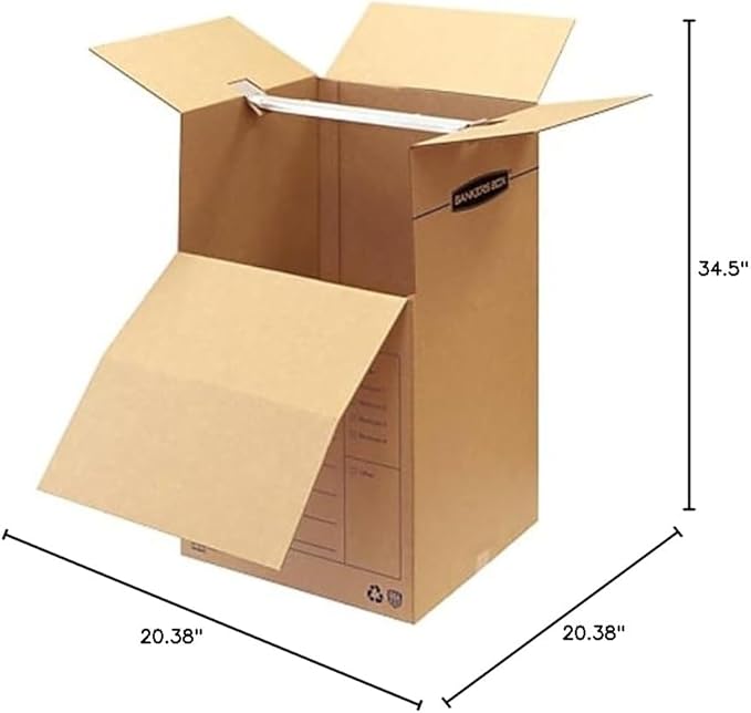 Bankers Box Short Wardrobe Box 3 Pack, 20-in x 20-in x 34-in (7710902)