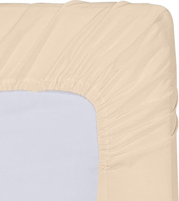 Utopia Bedding Twin Fitted Sheets - Bulk Pack of 6 Bottom Sheets - Soft Brushed Microfiber - Deep Pockets - Shrinkage & Fade Resistant - Easy Care (Beige)