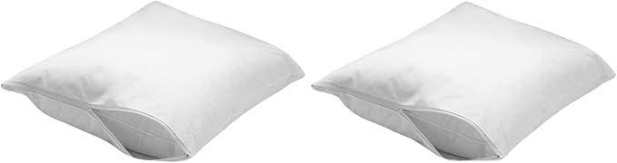 Dependable Industries Deluxe Zippered Vinyl Pillow Covers 2-Pack - 20"x29" Waterproof Protectors, Ideal for Home, Hotel, Hospital - Long-Lasting Pillow Protection(bd5211)