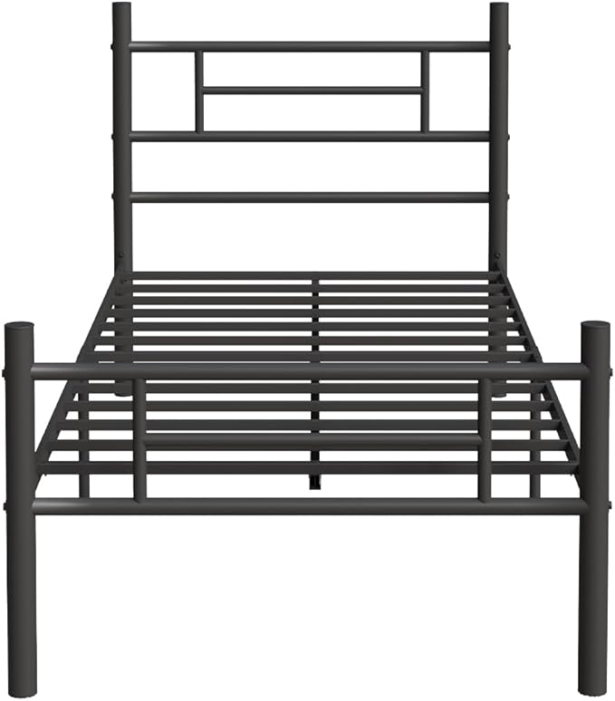 Novilla Twin Bed Frame with Headboard and Footboard, 14 Inch Metal Platform Bed Frame, Under Bed Storage, Strong Metal Slats Support, Mattress Foundation No Box Spring Needed