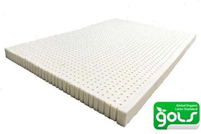 OrganicTextiles 3” Inch Organic Latex Mattress Topper Pad with Rayon Derived from Bamboo Covering with Zipper(Full Size, Soft), GOLS Certified, Breathable, Made in USA, Hypoallergenic Soft