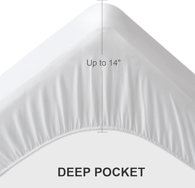 Full XL Mattress Protector Pad Waterproof Quilted, Breathable & Cooling Full XL Mattress Cover Fitted with Deep Pocket Up to 14", (White)
