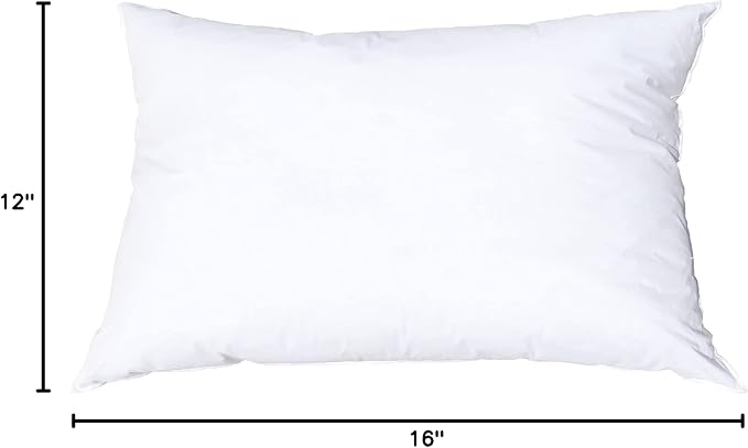 Pillowflex Synthetic Down Pillow Insert - 12x16 Down Alternative Pillow, Ultra Soft, Small Rectangle Lumbar, Travel, Neck, Sleeping Pillow - 1 Decorative Pillow Form