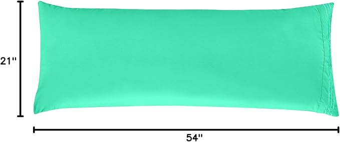 Elegant Comfort Luxury Ultra-Soft 1-Piece Pillowcase Set - 1500 Premium Hotel Quality Microfiber Double Brushed - Wrinkle Resistant, Body Pillowcase Size, Paradise Teal