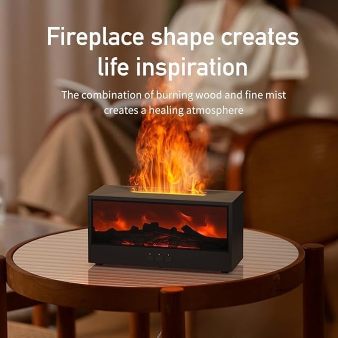 Fireplace Flame Air Diffuser Humidifier,7 Colors Aromatherapy Essential Oil Diffuser,Ultrasonic Aroma Humidifier with Timer 3D Fireplace-Style Humidifier for Home,Bedroom,Office,Yoga, Auto-Off