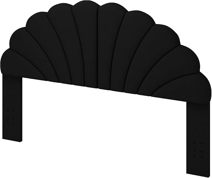 Befurtori Queen Size Headboard Only, Petal Wall Mount Headboard Queen/Full Size for Adjustable Bed Velvet Upholstered Head Board Easy Assembly, Black