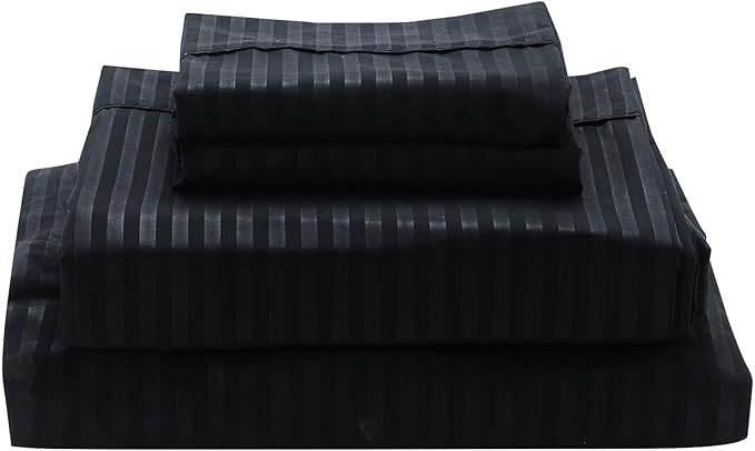 Kingnex Striped 36x72 Sofa Bed Sheets Twin Size for Sleeper Sofa Bed Soft Double Brushed 1800 Microfiber 3 Pcs Include 1 Fitted Sheet 1 Flat Sheet 1 Pillowcase Black