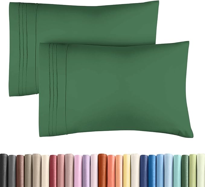 King Standard Pillow Cases Set of 2 - Ultra-Soft Hotel Quality Pillowcase Covers - Comfy, Cozy & Fade Free - Wrinkle Resistant - Machine Washable Pillow Protectors - 2 Piece Set - Emerald Green
