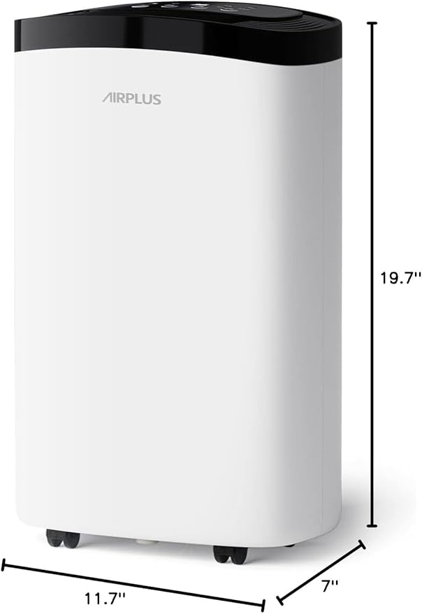 AIRPLUS 1500 Sq Ft Dehumidifier for Home and Basement, 30 Pint Portable Dehumidifiers with Drain Hose for Large Room, Quiet Sleep Mode Dehumidifier for Bedroom, RV De humidifier for Inside Camper
