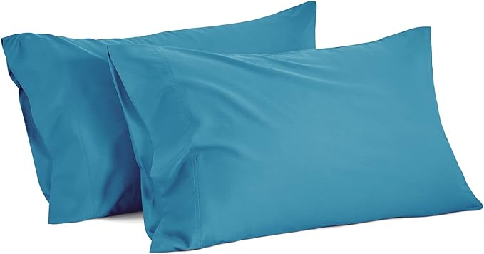 BEDELITE Pillow Cases Standard Size Set of 2, Rayon Derived from Bamboo, Cooling Pillow Cases for Hot Sleepers & Night Sweats, Breathable Silky Soft Envelope Pillowcases(Teal, 20"x26")