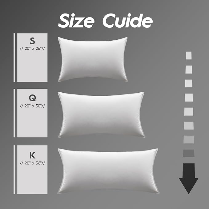 Globon Ultra Soft Down Pillow Standard Size, Premium Down Filled Bed Pillow for Sleeping, 100% Cotton Shell 500 Thread Count 700 Fill Power, Soft Hotel Collection Down Feather Pillow 20" x 26" 1 Pack