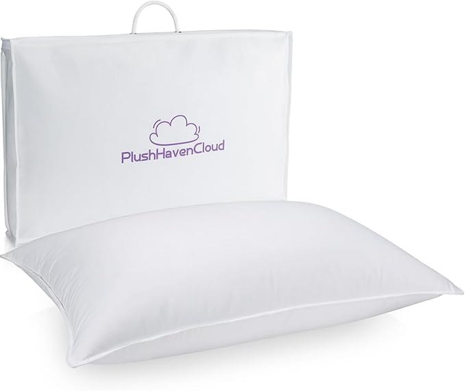 White Goose Down Pillow Luxury Hotel Bed Pillow with 100% 1000+ Fill Power, Goose Feather Pillow for Sleeping, 700TC Cotton Shell, King Size- Soft, 1 Pack