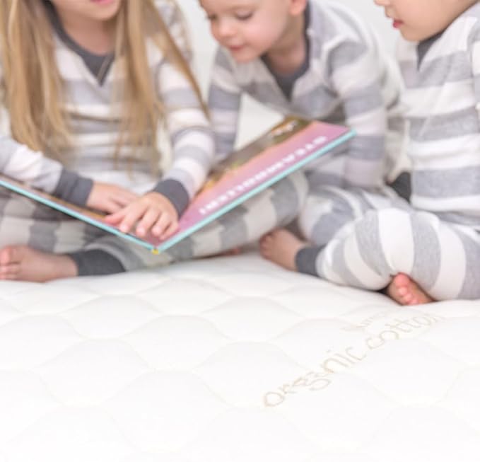 Naturepedic Verse Organic Kids Mattress - Full Firm With Encased Coil Layers - Quilted Sides - Universal Comfort for Trundle and Bunk Beds