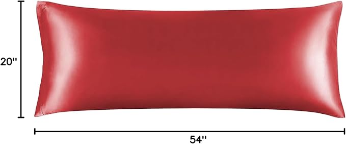 BEDELITE Satin Body Pillow Cover, Super Soft and Cooling Body Pillow Pillowcase for Hair and Skin, Breathable Silky Full Long Pillowcase Cover(20"x54", Baked Apple)