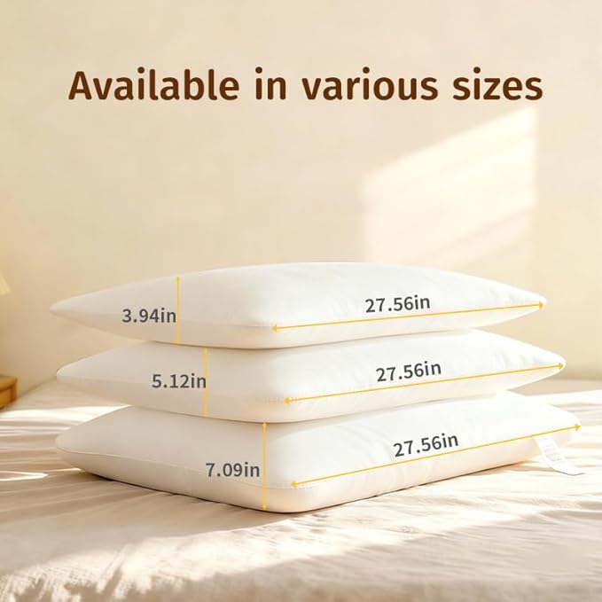 100% Natural Talalay Latex Medium Firm Support for Neck & Shoulder Pain Relief – Breathable, Eco-Friendly – Queen Size(high Profile) with Removable Washable Cover – Non-Toxic, No Memory Foam