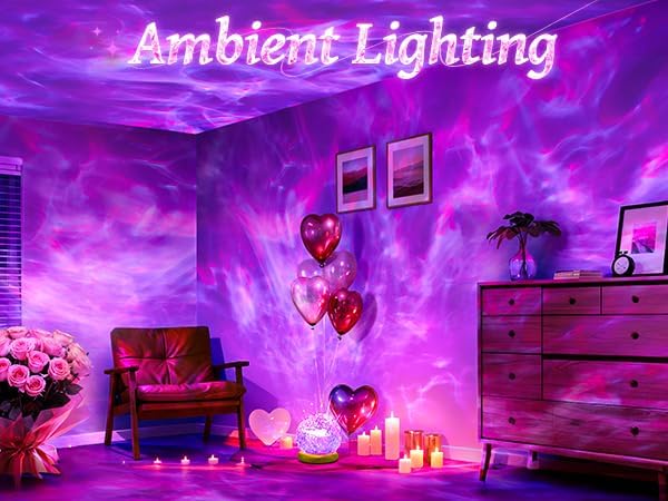 Ambient Lighting Mood Lighting,18 Colors Aurora Light Projector for Bedroom,Dimmable Northern Lights Projector&Night Light Projector with Remote,Aesthetic Room Decor Gifts for Teen Girls Birthday Gift