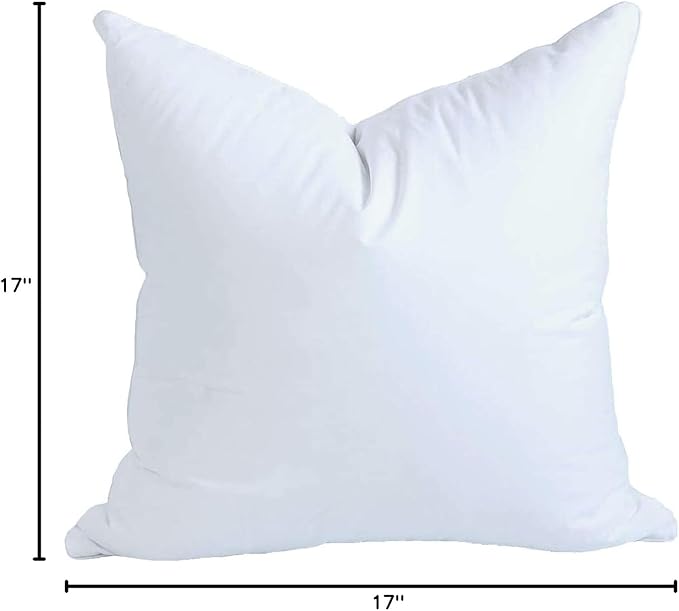 MoonRest® 17x17 Inch Synthetic Down Alternative Square Pillow Insert Form Stuffer for Sofa Shams, Decorative Throw Pillow, Cushion and Bed Pillow Stuffing - Hypoallergenic 17“X 17”