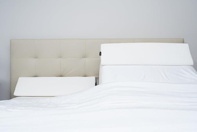 XetraDesign Bed Wedge Pillow Set for Headboard Gap Up to 7", Triangle Gap Filler for Bed, Mattress Wedge Gap Filler, Headboard Space Filler, Corner Pillow, White Half King 38" (2-pk)