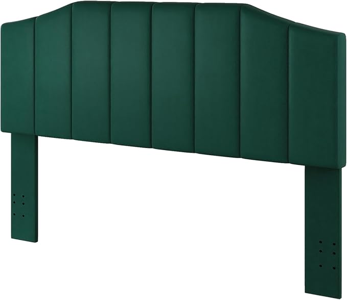 Furpopup Velvet Queen Size Headboard, Upholstered Headboard Queen/Full Size Wall Mount and Bed Frame Mount, Featuring High-Density Sponge Padding Luxury Texture Easy Assembly Comfort Style-Jade
