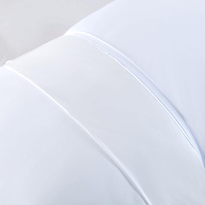 Kingnex 4 Pack Waterproof Feather Proof Striped Pillow Protectors Drool Proof 14"x26" or 16"x26" Pillow Cover