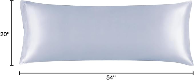 BEDELITE Satin Body Pillow Cover, Super Soft and Cooling Body Pillow Pillowcase for Hair and Skin, Breathable Silky Full Long Pillowcase Cover(20"x54", Evening Haze)