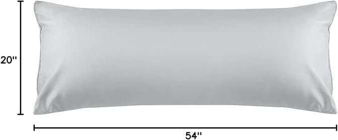 Warmstar Cotton Body Pillow Cover 1 Pack, 600 Thread Count Body Pillow case 20"x54", Long Body Pillow Case Cover Soft Breathable with Envelope Closure,Grey
