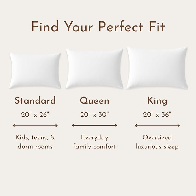 Little Sleepy Head King Pillow for Sleeping, Adjustable Loft Bed Pillow with Hypoallergenic Down-Like Fill, Hotel Quality Comfort, Soft or Firm Support - King Size Pillow 1 Pack, 20x36