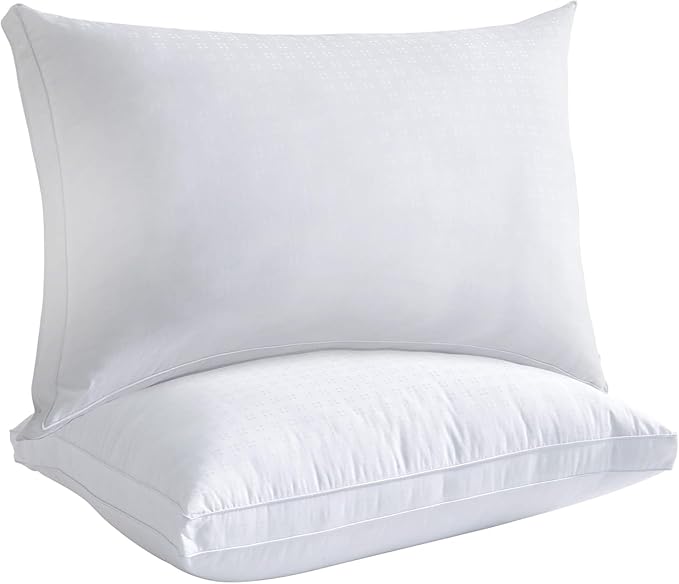 Maxi Deluxe King Size Bed Pillow – Ultra Soft & Comfortable – Versatile for Side, Back & Stomach Sleepers – 300TC Cotton Top – Single Pack – (King Size Pillow is 20 x 36)