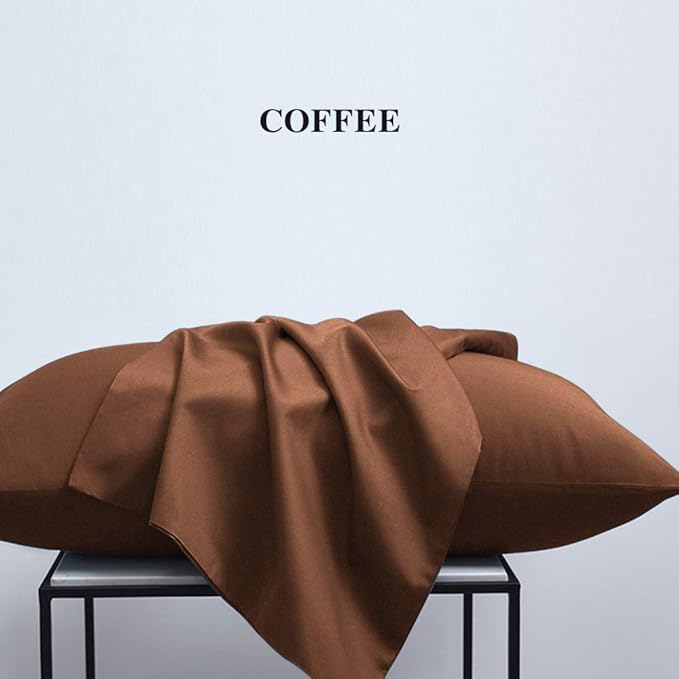 NTBAY King Pillowcase Set - 2 Pack Brushed Microfiber 20x36 Pillowcases - Soft, Wrinkle-Free, Fade-Resistant, Stain-Resistant, Brown Pillowcases with Envelope Closure - 20x36 Inches, Brown