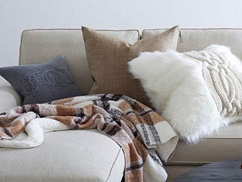 basic home® Hotel-Style Goose Feather Pillow Insert for Sofa & Bed - 100% Odorless & Plump Cushion Filler - 233TC Cotton with Inner Liner to Prevent Poking (22x22 Inch)