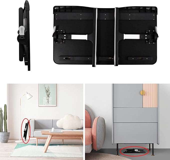 KLEAR Foldable Laptop Bed Tray Desk, Adjustable Laptop Bed Table with Heights and Angles, Upgraded-Sturdy Laptop Lap Desk for Bed/Sofa/Couch/Floor, Lap Tablet Desk (NO Drawer,Black)