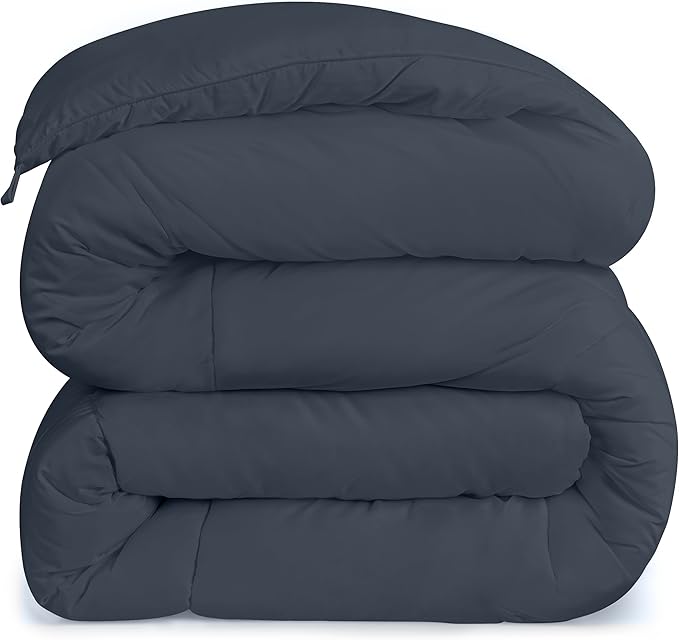 Utopia Bedding Comforters King Size, All Season Duvet Insert, Down Alternative Box Stitched Bed Comforter with Corner Tabs, Machine Washable (Grey)