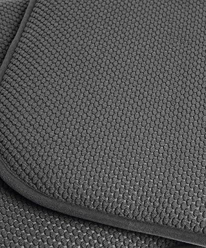 Sweet Home Collection Memory Foam Honeycomb Nonslip Back 16" x 16" Chair/Seat Cushion Pad, 2 Pack, Charcoal Gray