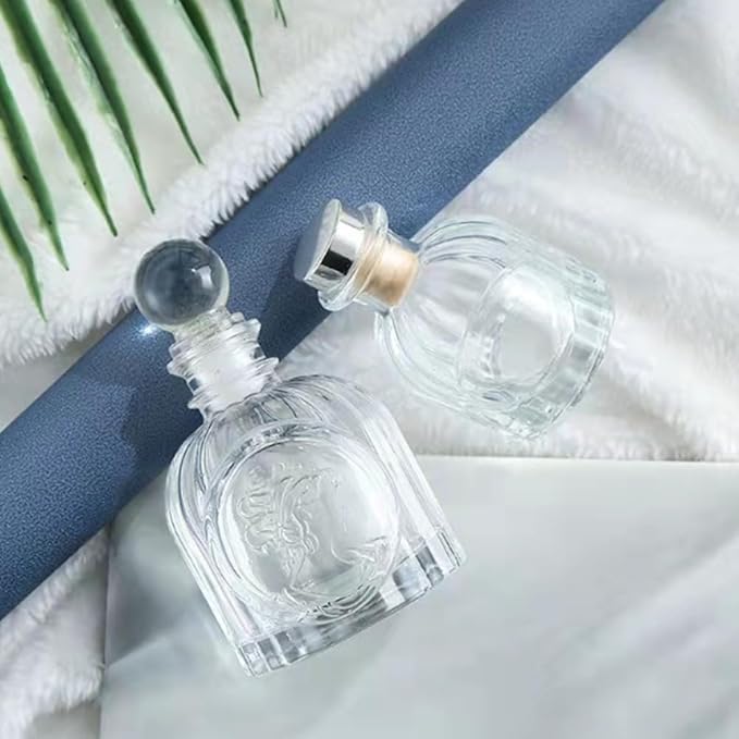 100ml/3.3oz Clear Glass Diffuser Bottle with Women Head Pattern, Multifunction Aromatherapy & Home Decor, 1PC