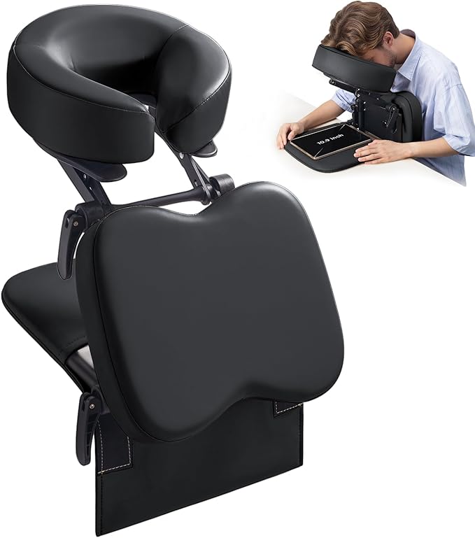 Udefineit 3 in 1 Multifunctional Portable Face Down Cradle Massage Kit for Desktop, Massage Bed & Home Mattress, Deluxe Adjustable Headrest Face Pillow Bracket for Office Sleeping Nap Rest