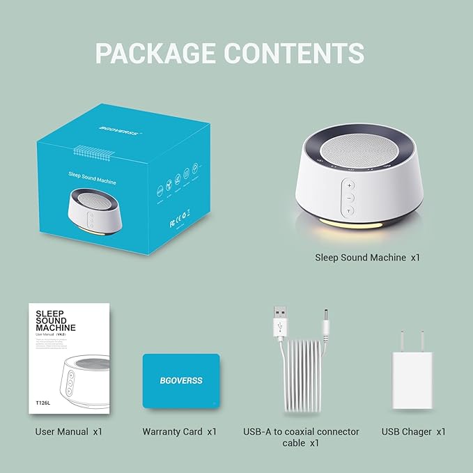 White Noise Machine with Night Light – 20 Soothing Sounds, 10 Color Lights, 5 Timer Settings & Memory Function, Portable Sleep Sound Machine for Baby Nursery, Kids & Adults,Wood