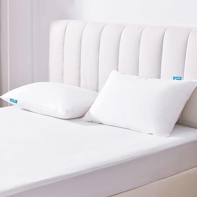Pillow Protector 100% Waterproof & Noiseless Pillow Cover Pillow Protectors with Zipper Standard Size 2 Pack 20 x 26 Inches Pillow Cases Machine Washable
