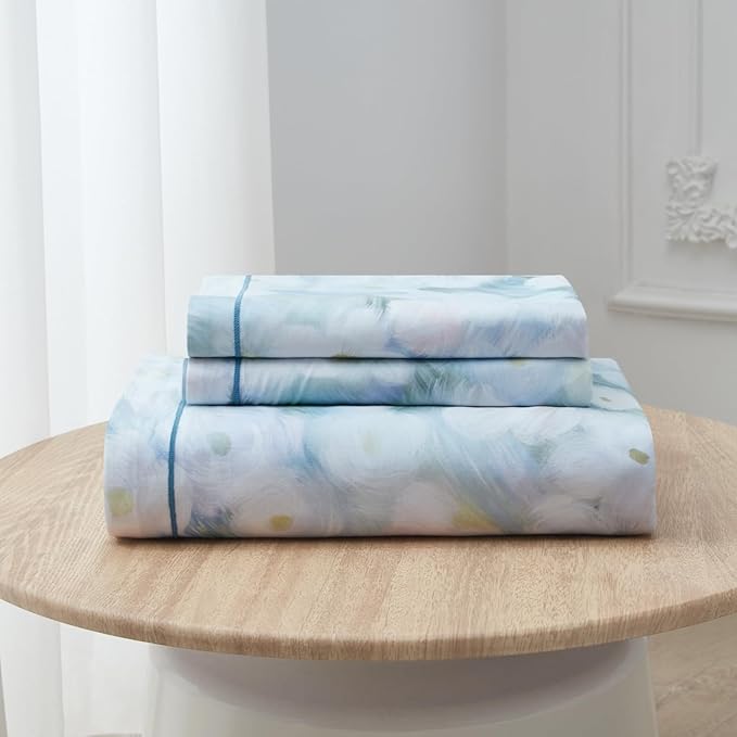 OAITE Duvet Cover Set Twin Size Oil Painting Pattern Ultra Soft 100% Cotton Duvet Cover Sets 3-PC, Breathable Duvet Cover with Zipper Closure & Corner Ties