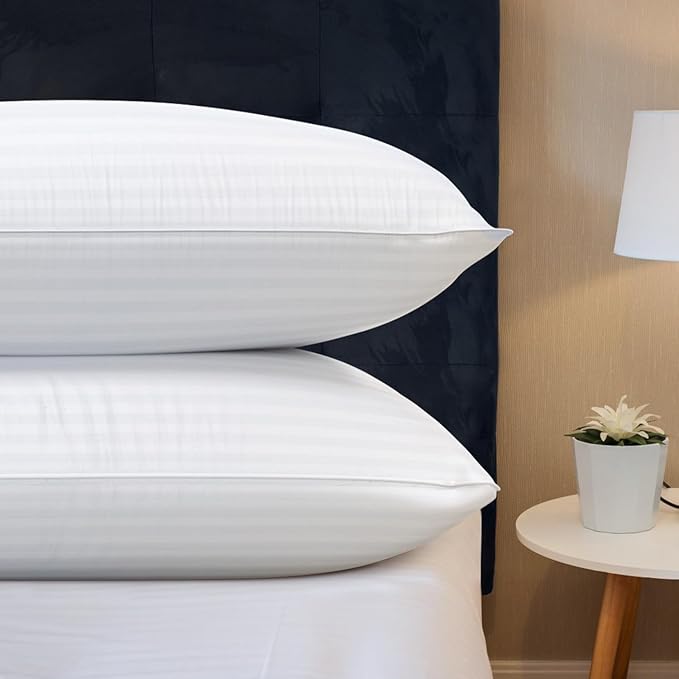 COZSINOOR Bed Pillows for Sleeping Queen Size - Hotel Quality Set of 2 - Breathable Down Alternative Microfiber Filled for Back, Stomach, Side Sleepers, Cooling & Skin-Friendly