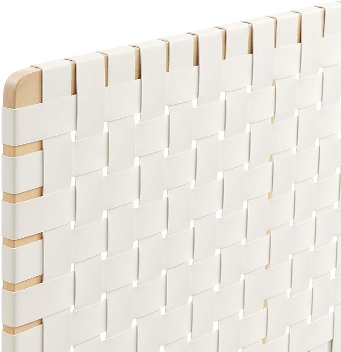 Modway Sparta Vegan Leather Weave King Headboard in Natural Beige Faux Leather King Headboard Only, Height Adjustable Headboard, Freestanding Headboard for Primary Bedroom or Guest Room