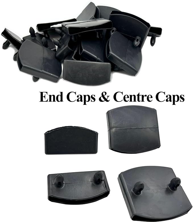 40pcs 54x9mm Black Replacement Bed Slat Plastic Centre Caps or End Caps Holders for Holding Securing Wooden Slats Bed Base,Width 54mm x Height 9 mm (20pcs End Caps and 20pcs Centre Caps)