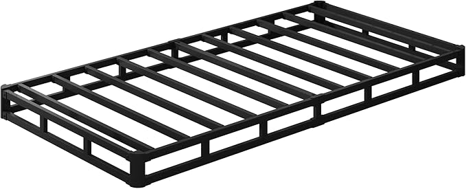 EMODA 5 Inch Twin Box Spring Bed Base, 1500 LBS Heavy Duty Metal Mattress Foundation with Fabric Cover, Easy Assembly