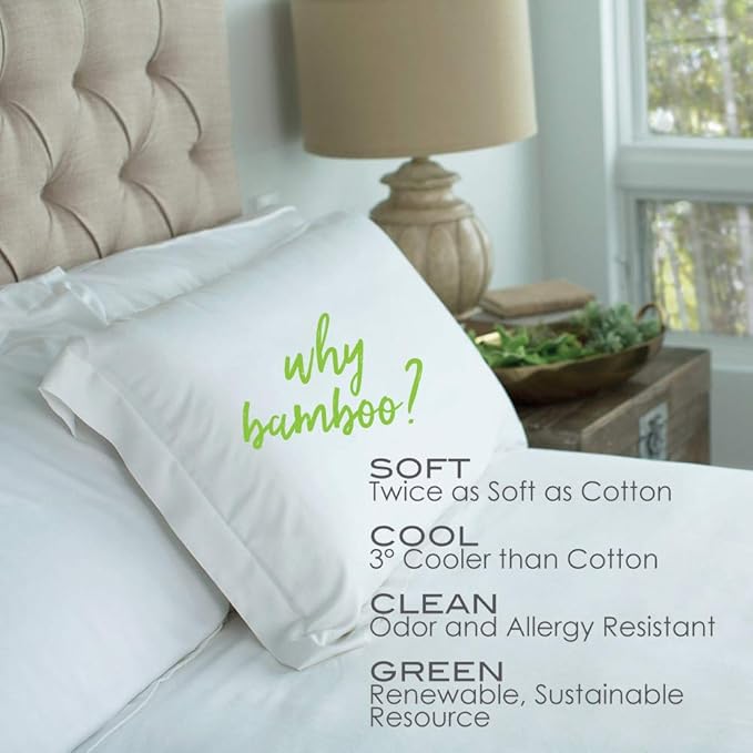 Cariloha Luxurious Cooling Airflow Pillow | King | White | 38" Lx20 W | Viscose Material | Naturally Breathable, Hypoallergenic, and Moisture Wicking