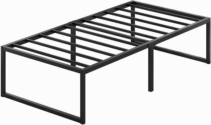 Lutown-Teen 18 Inch Twin Bed Frames Heavy Duty Metal Twin Platform Bed Frame No Box Spring Needed, Noise Free, Easy Assembly, Black