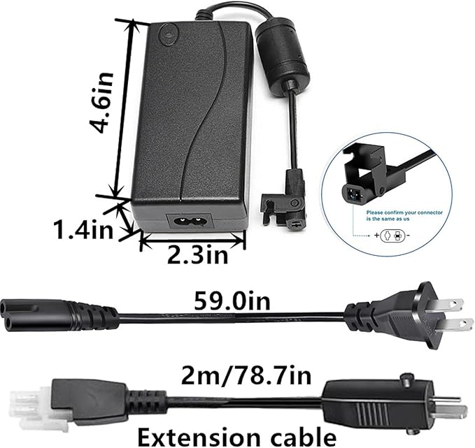 Adjustable Bed Base Power Supply Replacement Power Cord 3 Piece Kit,for Lucid L300 Adjustable Bed,Ergo,Extend,Sealy Ease and Serta New Generation Electric Bed 29V Base Input Power Supply 
