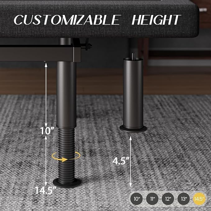 Adjustable Bed Frame Full Size with Massage -Wireless Remote Electric Power Bed Foundation Under-Bed Lighting | Zero Gravity | USB PortsX2 | Height Adjustable Legs