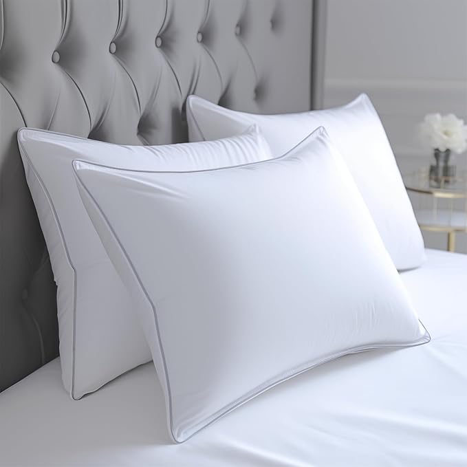 Precoco Pillow Protectors with Zipper King Size, Premium Soft 100% Long-Staple Cotton King Size Pillow Cases Set of 2, White Pillow Covers Hidden Zippered Pillow Case Protector for Gift, 20x36